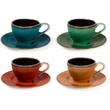 thumbnail of H&H Set 4 Tazze Caffè Marrakesh, Stoneware, Marrone e Colori Assortiti, 240 cc