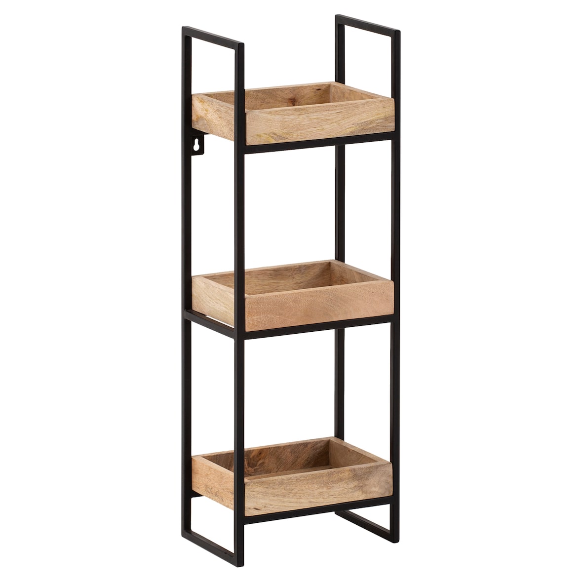 Wandregal FineBuy Hängeregal 27x77x18 cm Massivholz Metall Regal Industrial