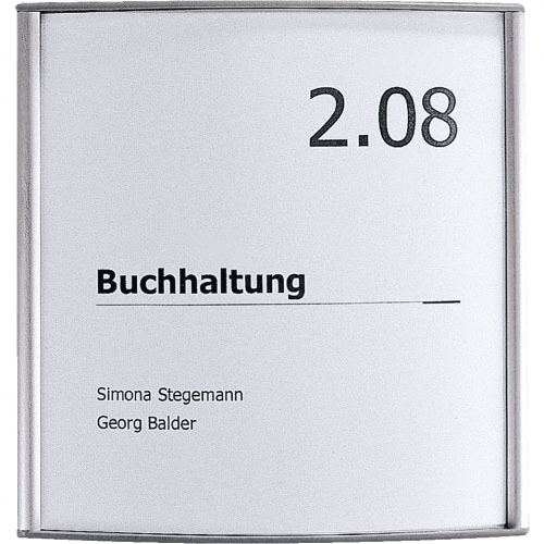 Schild I Türschild Infosoft vista, inkl. Sauger, Befestigungsmaterial, Aluminium, 150x150mm