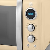 thumbnail of Swan Retro SM22030CN Microondas Digital 20L, 5 Niveles de Potencia, Función Descongelación, Temporizador 60 Minutos, Plato Giratorio 27 cm, Crema,800W