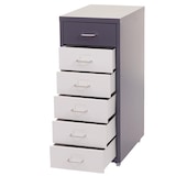 thumbnail of Rollcontainer Housten | HxBxT 69x28x41cm | 6 Schubladen | Dunkelgrau Weiß-Dunkelgrau | Schubladenschrank Stahlschrank