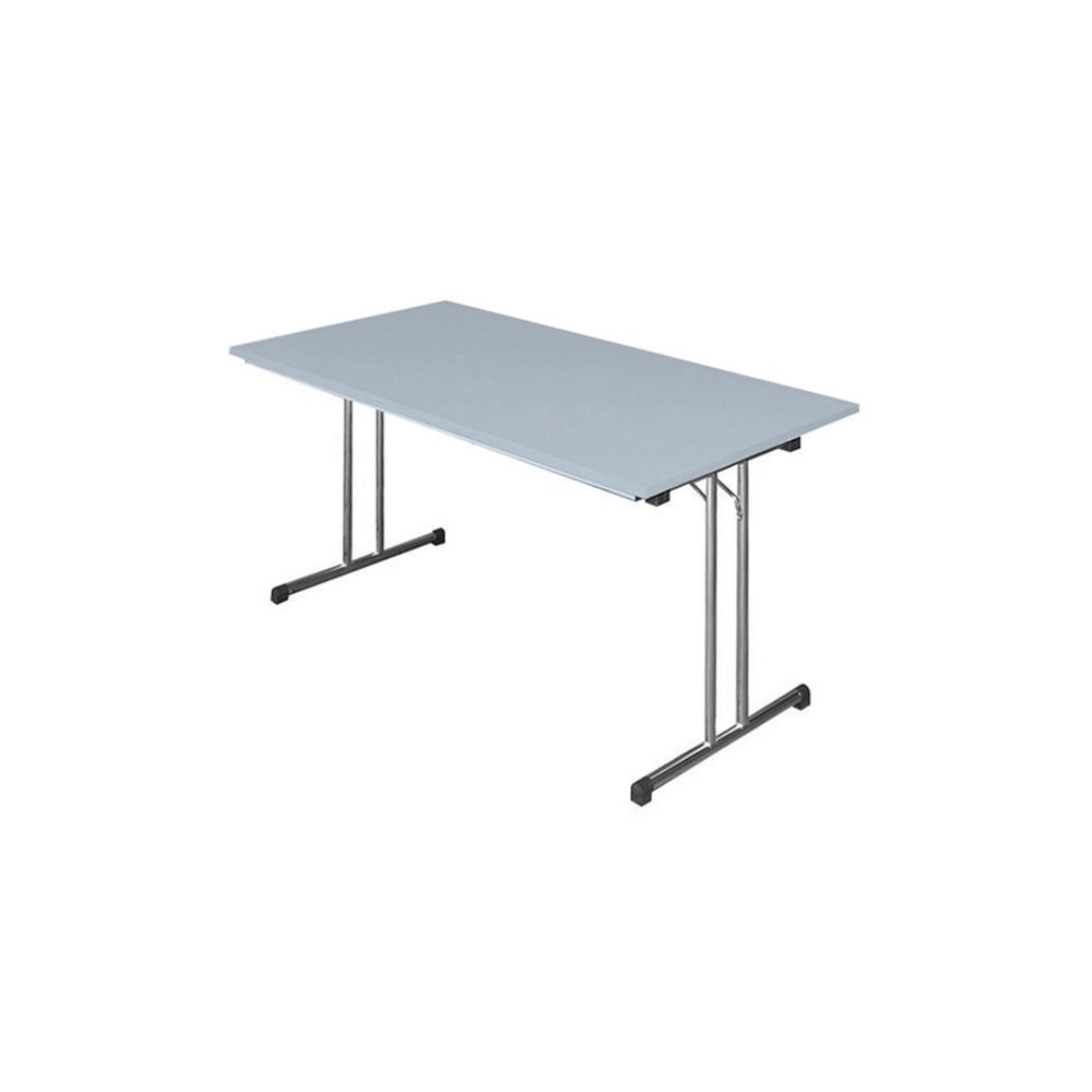 Klapptisch,T-Fuß, 750 x 1800 x 800 mm, chrom/lichtgrau