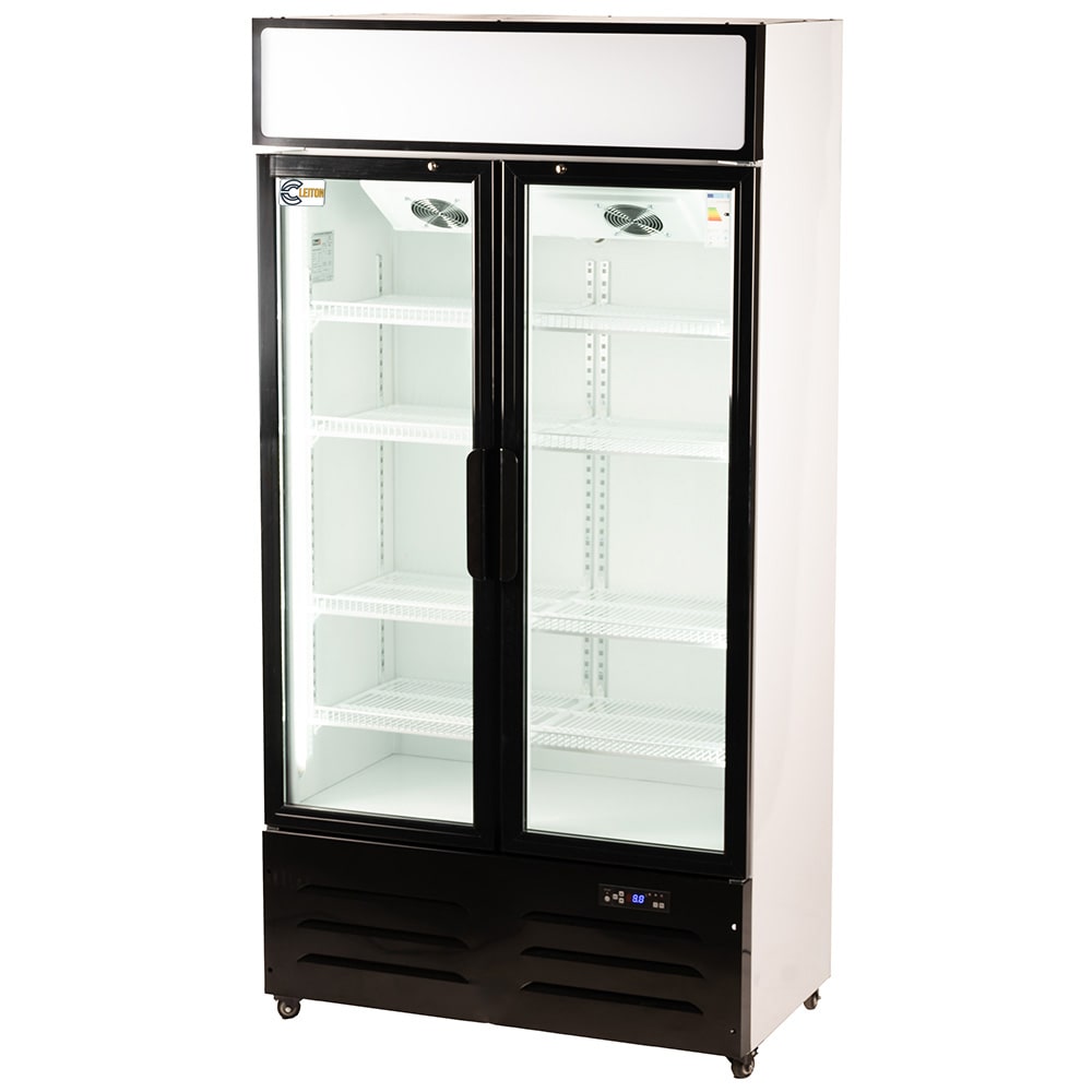 Cleiton® Armario Expositor Refrigerado 600 Litros 2 Puertas Ventilado | Frigorifico Profesional para Bebidas en Hostelería