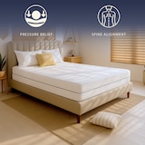 thumbnail of Matelas double français 140X200 mousse hypoallergénique | Hauteur 16 cm | Orthopédique | Housse anti-acariens | Fabriqué Italie