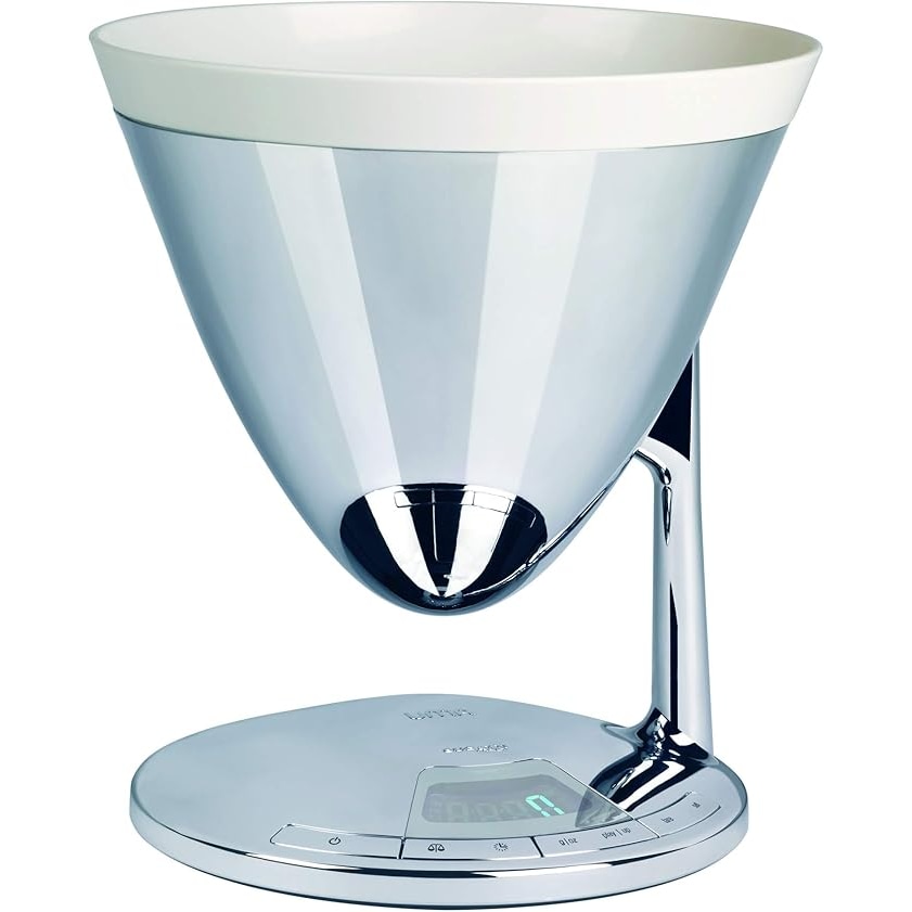 BUGATTI – Waage aus Uma – Stahl – einfarbige Oberfläche, maximale Kapazität 3 kg