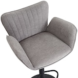 thumbnail of Taburete de bar HWC-M67, silla giratoria taburete de bar, con reposabrazos reposapiés giratorio tela/textil hierro ~ gris claro pie negro