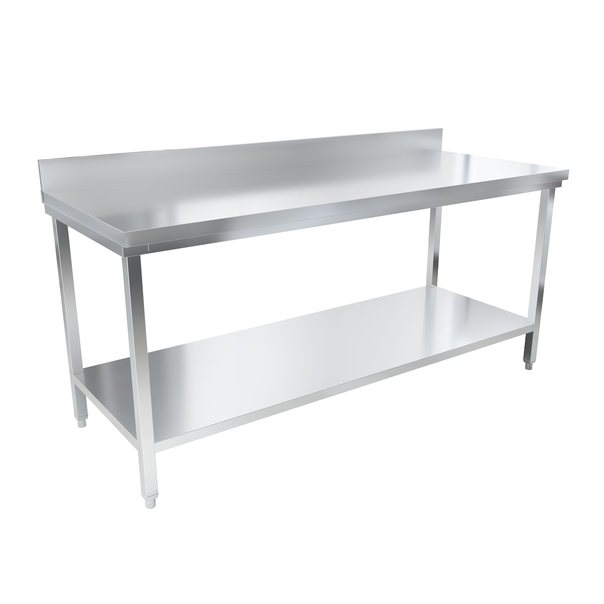 METRO Professional Mesa de trabajo GWTS4187, acero inoxidable, 180 x 70 x 85 cm, plata