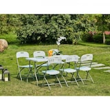 thumbnail of Table de réception traiteur pliante - 8 personnes - 180x74xH73,5 cm - Structure en acier et plateau en polyéthylene PEHD - Blanc AUCUNE