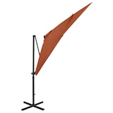 thumbnail of vidaXL Zweefparasol met paal en LED-verlichting 250 cm terracottakleur