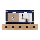 thumbnail of Patère Porte-serviettes 5 Crochets en métal Noir et Bambou - à suspendre sur porte