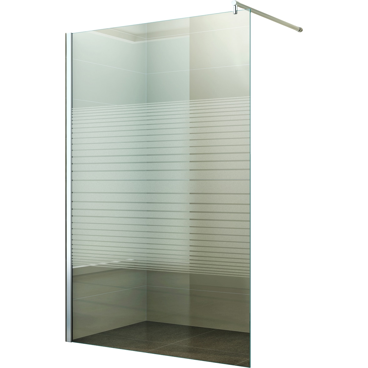 Duschabtrennung Walk-In Seitenwand Breite: 110 cm Glas: Gestreift