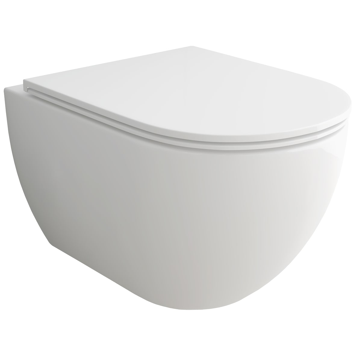 Alpenberger Toilette Spülrandlos Hänge-WC | Keramik Wand-WC mit Nanobeschichtung | Soft-Close WC Sitz | Rimless Tiefspül Klo Bad Gäste-WC Made In EU