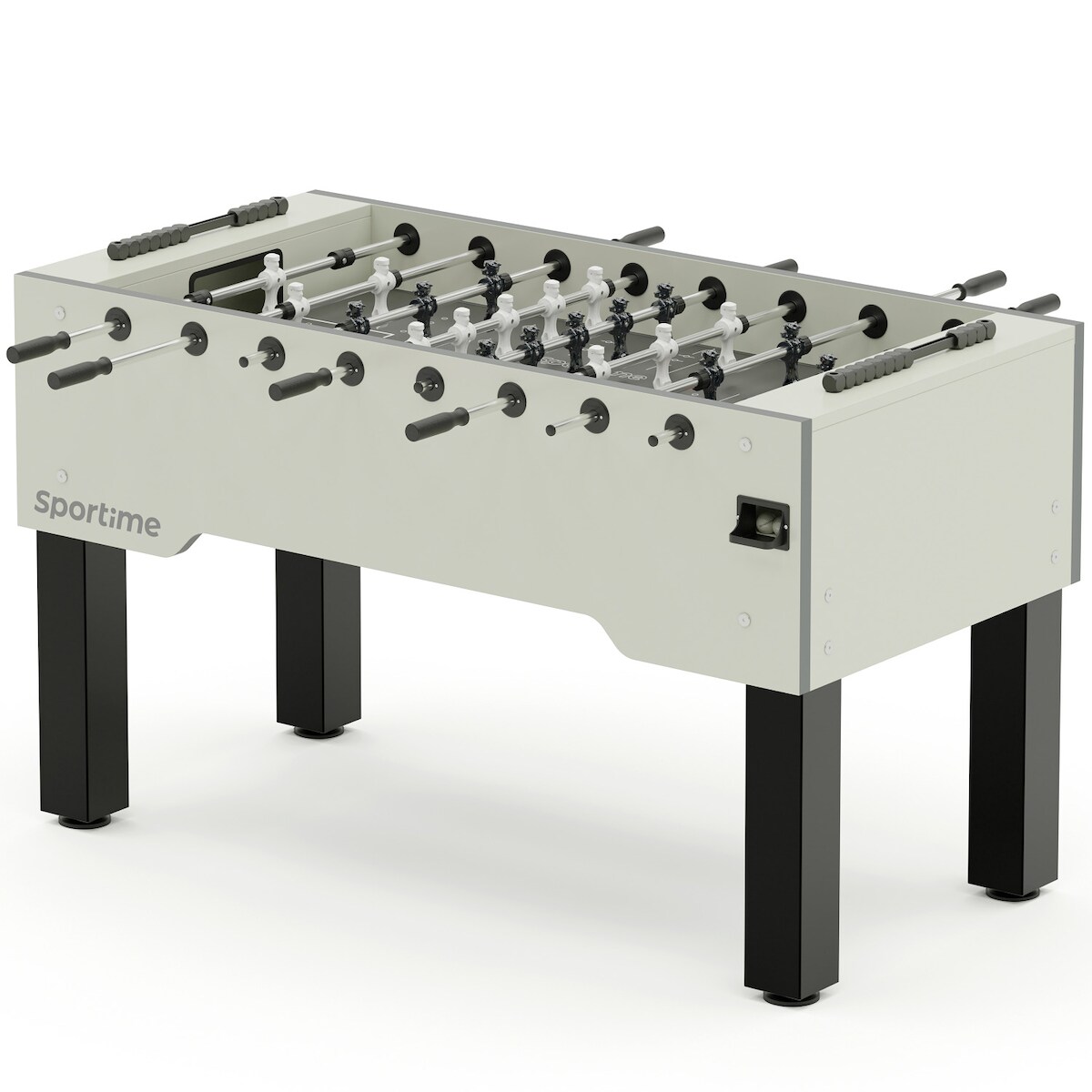 Sportime Tischkicker "Match", White Guardian vs. Black Dragon, Weiß, Spielfeld Grau