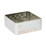 thumbnail of Boîte à biscuits en métal Blanc déco Relief Beige