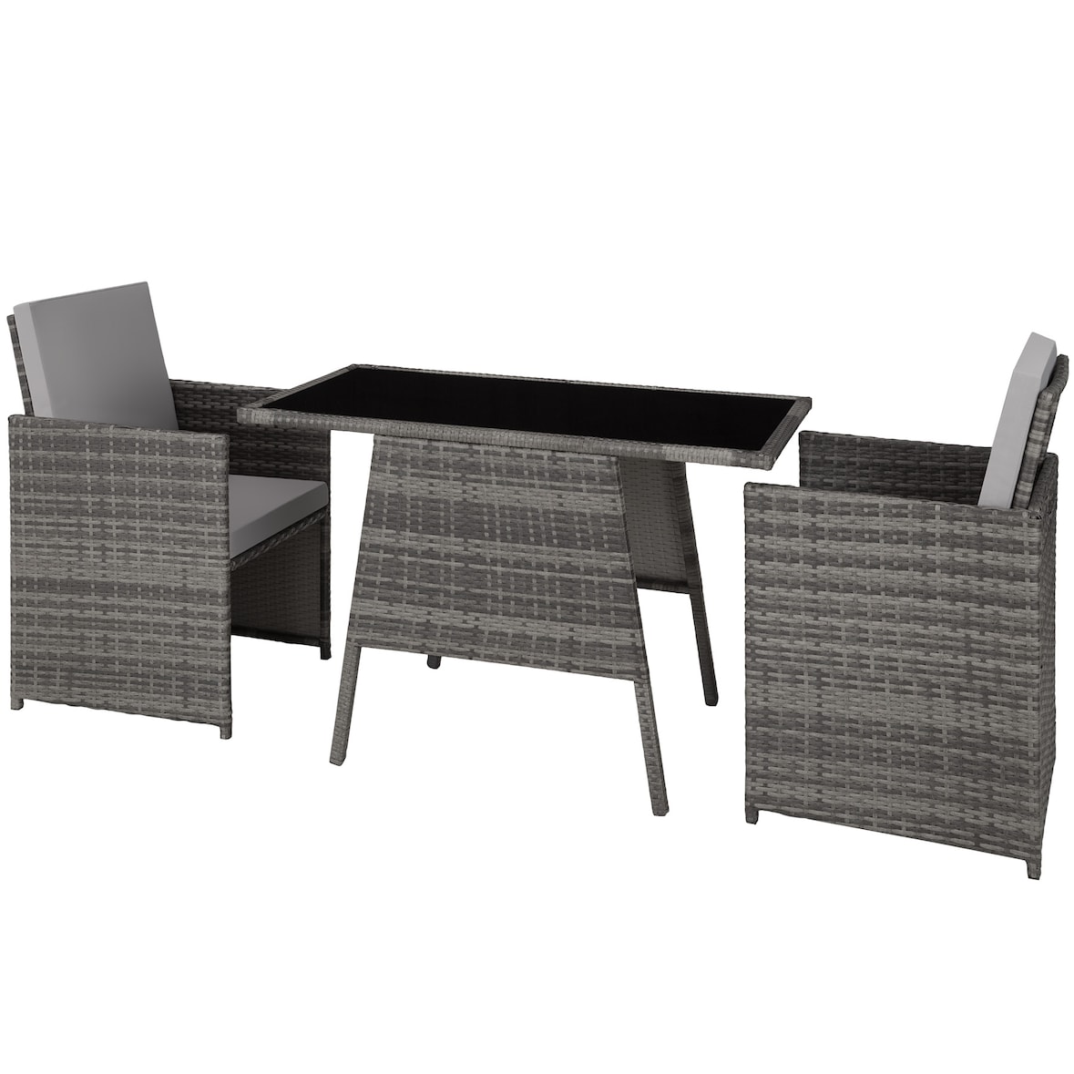 tectake Salon de jardin LAUSANNE 2 places - gris - 403097