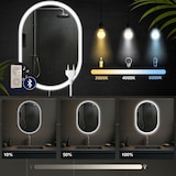 thumbnail of Décoshop26 - Ovaler Badezimmerspiegel mit einstellbarer Lichtintensität 70 x 50 cm mit Bluetooth transparentem Metallrahmen 10_0009081