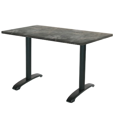 Restootab - Table 120x70cm - modèle Bazila pierre métallisée
