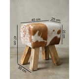thumbnail of Design Turnbock Sitzhocker Ziegenfell Braun / Weiß 40 x 30 x 47 cm, Turnhocker Hocker Fellhocker Springbock, Beistellhocker