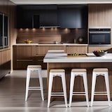 thumbnail of Set van 4 witte stalen barkrukken - Oviala