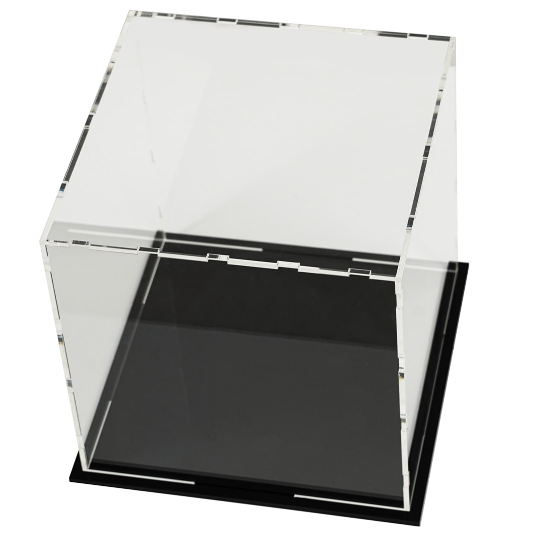 Danieli - Teca in acrilico Trasparente per Modellismo e Esposizioni Smontabile con Base Nera - 25x25x25cm