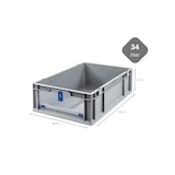 thumbnail of PROREGAL 5x Eurobox NextGen Insight Cover | HxBxT 17x40x60 | 34 Liter | Niedrig/Blau | Eurobehälter, Transportbox, Transportbehälter