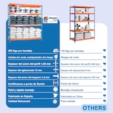 thumbnail of SimonRack Scaffale industriale, 2000x1200x600 mm, 400 kg al punto di flessione, 4 ripiani in legno, scaffale per garage, Zincato/Legno- Ecoforte