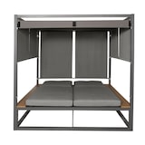 thumbnail of Aluminium Lounge-Gartenliege HWC-M63, Sonnenliege Bali-Liege Outdoor-Bett Daybed, 10cm-Polster 200cm ~ hellgrau