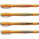 thumbnail of Etui de 4 stylos rollers Worker, pointe F, encre 4 coul., coloris jaune/assortis