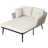 thumbnail of Merax tuinlounge, 2-zitsbank met kussens en touwvlechtwerk, outdoor, beige