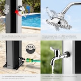 thumbnail of tectake ducha solar ofanto 35l negro plata cabezal giratorio 360 grados compacto eficiente ahorro agua
