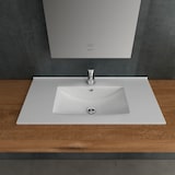 thumbnail of Alpenberger Waschbecken Keramik Waschtisch, Einbauwaschbecken Aufsatzwaschbecken Eckig Waschplätze | Handwaschbecken 80 cm Breit mit Nano und Überlauf