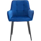 thumbnail of Funda de terciopelo para silla de comedor Ferndale Azul oscuro