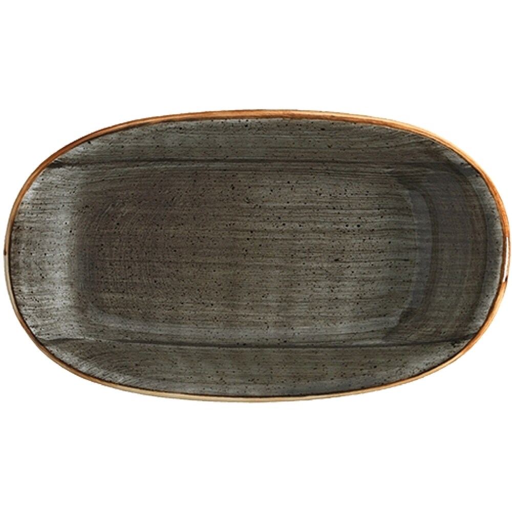 6 x Aura Space Gourmet Platte oval 34x19cm * - Bonna  Premium Porcelain