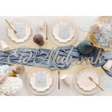 thumbnail of 6 Pappteller 21cm mit Goldrand und Sternen Partyteller Einwegteller plastikfrei Partygeschirr Geburtstag Ramadan & Eid Partydeko Tischdeko Creme Gold