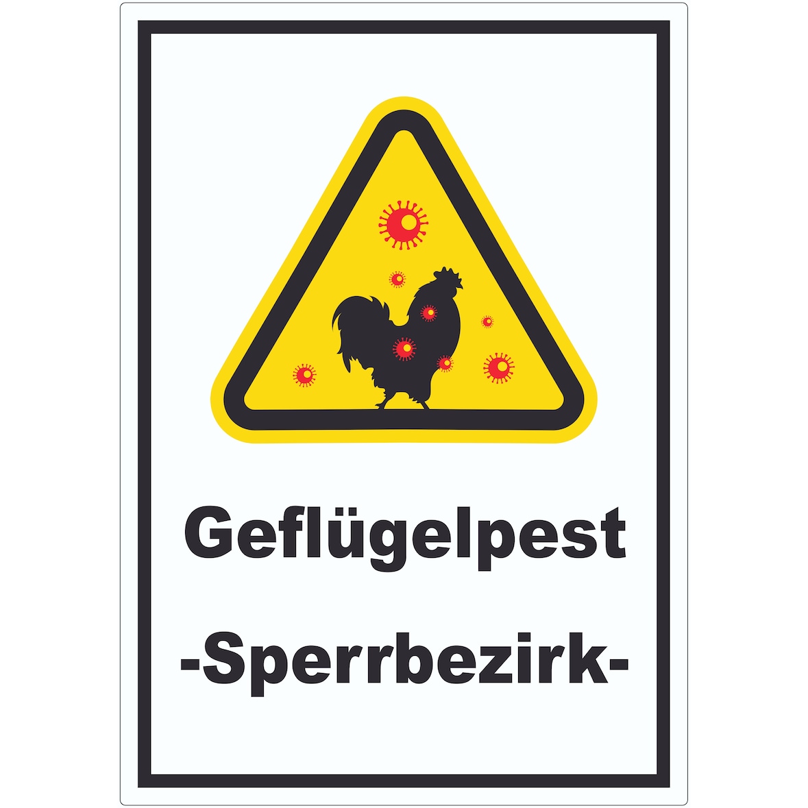 Geflügelpest Aufkleber A0 (841x1189mm)