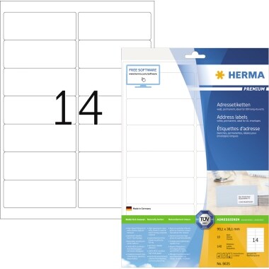 HERMA Etikett 8635 99,1x38,1mm ws 140 St./Pack.