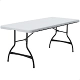 thumbnail of Mesa rectangular patas plegables blanco efecto granito Lifetime 182 x 76 x 74 cm