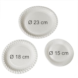 thumbnail of 100 flache Pappteller weiß rund Durchmesser 15 cm