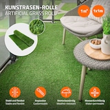 thumbnail of ECD Germany Kunstrasen-Rolle 100x100 cm 1m² Grün, Rasenteppich Outdoor wetterfest, 18mm, Grasmatte Meterware Kunstgras Kunstrasenteppich für Garten