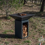 thumbnail of braseiro cevenol aço madeira quadrado 74 cinzento antracite cuba dupla