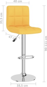 thumbnail of Décoshop26 - Set aus 2 Barhockern Hochstühle mit senfgelber Stoffrückenlehne Stahlgestell DEC029748
