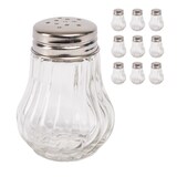 thumbnail of Relaxdays Salz- und Pfefferstreuer, 10er Set, 50 ml, Salzstreuer Deckel, HD 6,5x5 cm, Glas, Eisen, transparent/silber