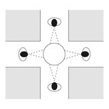 thumbnail of PROREGAL Vier-Wege-Bobachtungsspiegel mit 360° Blickwinkel aus Acrylglas | Kugelspiegel mit extremer Weitwinkel-Wirkung | HxBxT 90x90x34cm