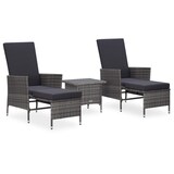 thumbnail of vidaXL 3-tlg. Garten-Lounge-Set mit Auflagen Poly Rattan Grau