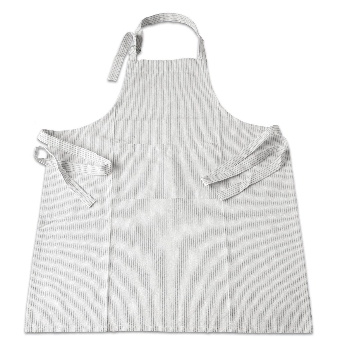 Grillschürze Küchenschürze mit Ofenhandschuh 2teilig im Set weiss/schwarz gestreift