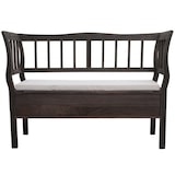 thumbnail of Banco T207, banco baú banco de madeira banco baú de arrumação, compartimento de arrumação almofada madeira 119cm ~ cinzento-castanho, shabby