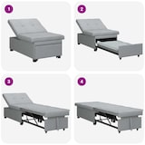 thumbnail of vidaXL Sofa Bett Hellgrau 194 x 67 x 37 cm Stoff