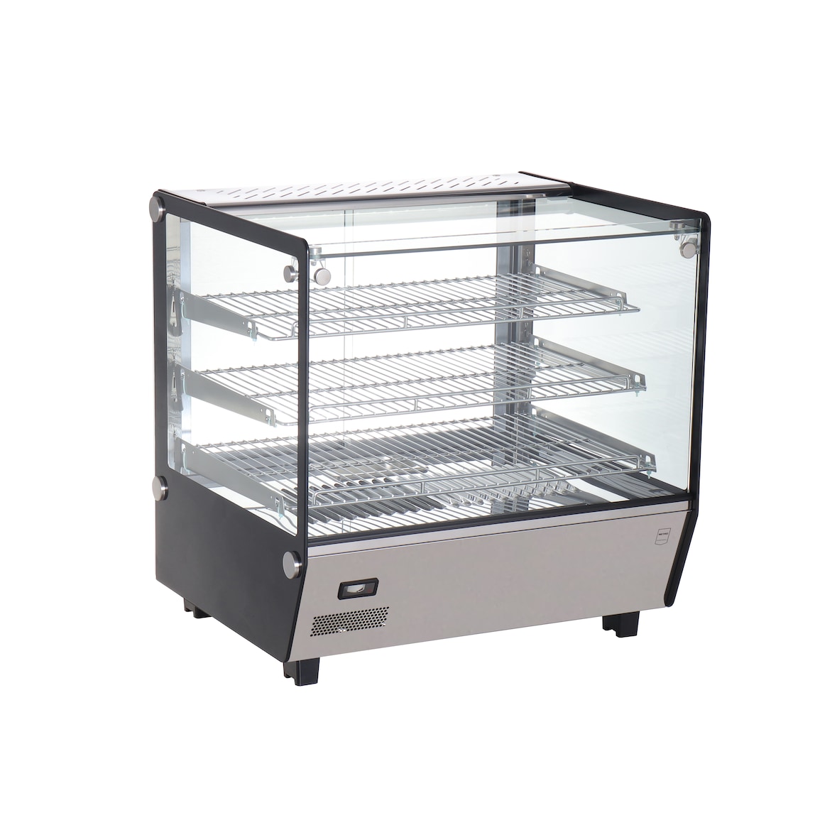 METRO Professional Vitrine chauffante GHV1120R, inox/verre, 67.8 x 56.8 x 68.6 cm, 120 L, temp. : 30 à +90°C, 1100 W, 3 étagères, argenté