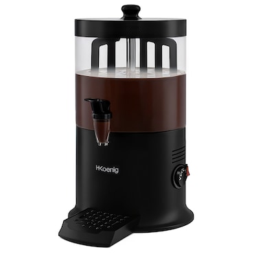 H. Koenig  Warme chocolademelk dispenser SHK900 / roestvrij staal / 6L / zwart / tot 90 °C /  1200 W