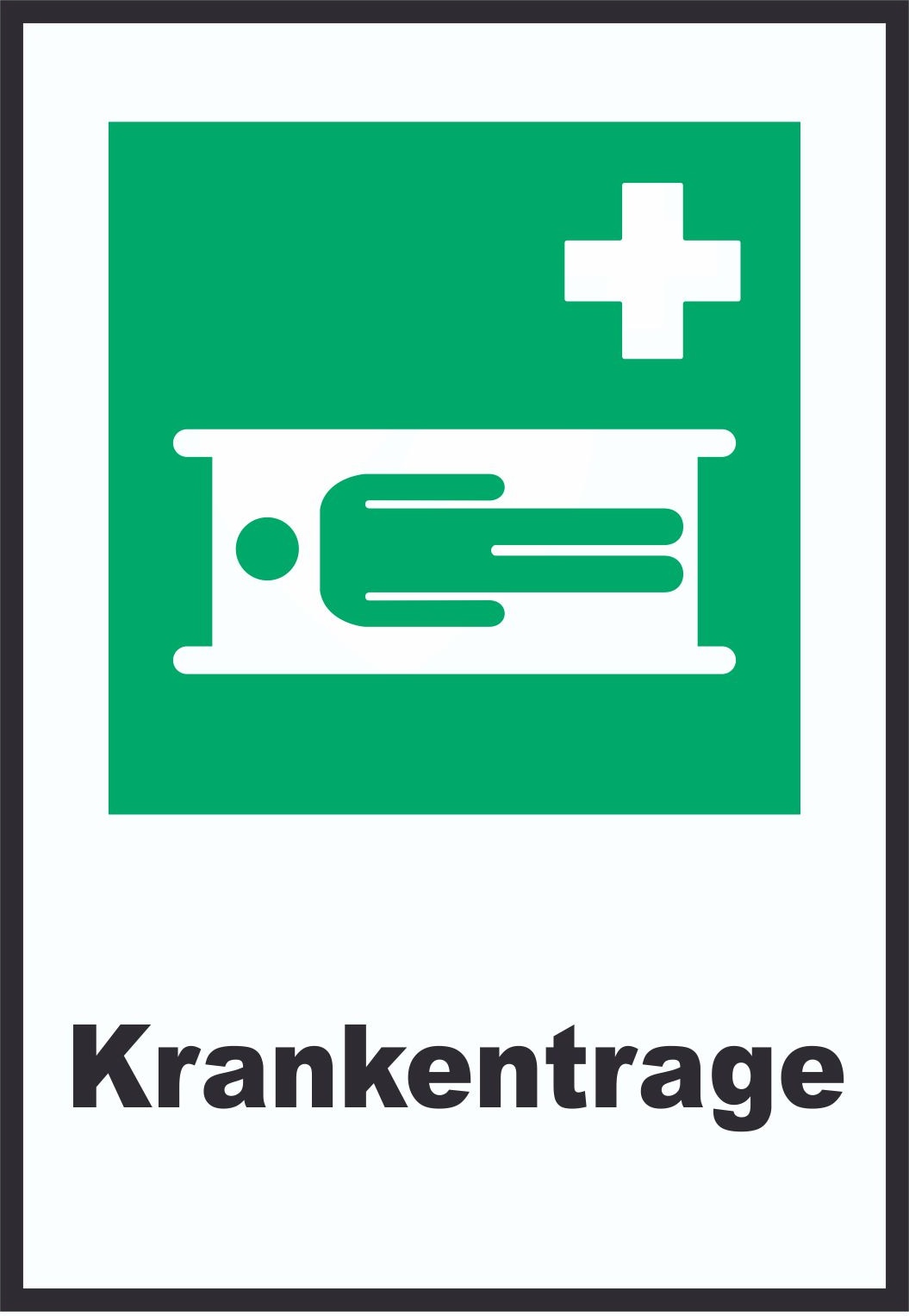 Krankentrage A0 Rückseite selbstklebend Schild